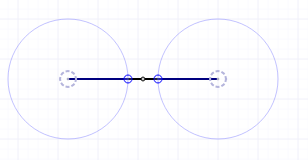 Two nodes linked by an edge with a curve editor